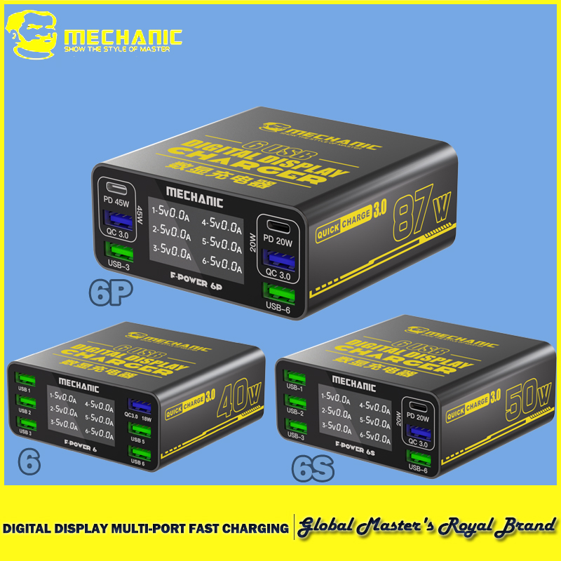 Power Tools Toolstation - MECHANIC 6-Port USB fast charging station